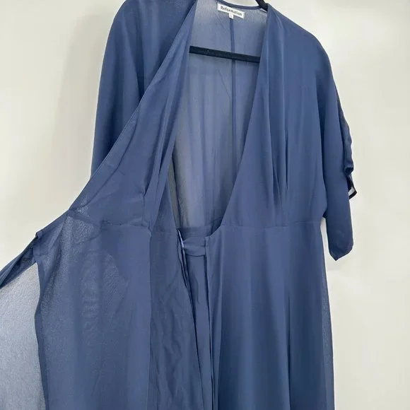 Reformation Winslow Maxi Evening WrapNavy Blue Dress - Picture 7 of 11